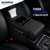 FUNDA PORTA PAPAEL Y VASO DE AUTO - POSABRAZOS DE AUTO