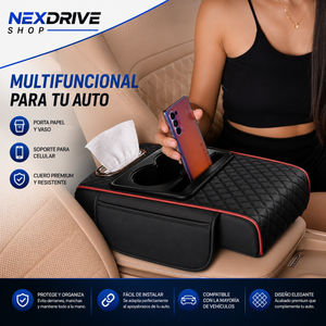 FUNDA PORTA PAPAEL Y VASO DE AUTO - POSABRAZOS DE AUTO